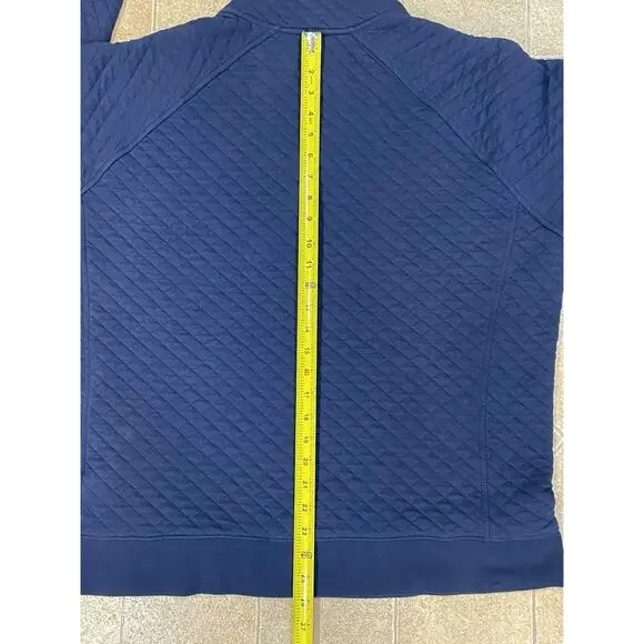 Eddie Bauer Sweater Adult XL Blue Quilted 1/4 Button Long Sleeve Pullover-Casual - Picture 4 of 10